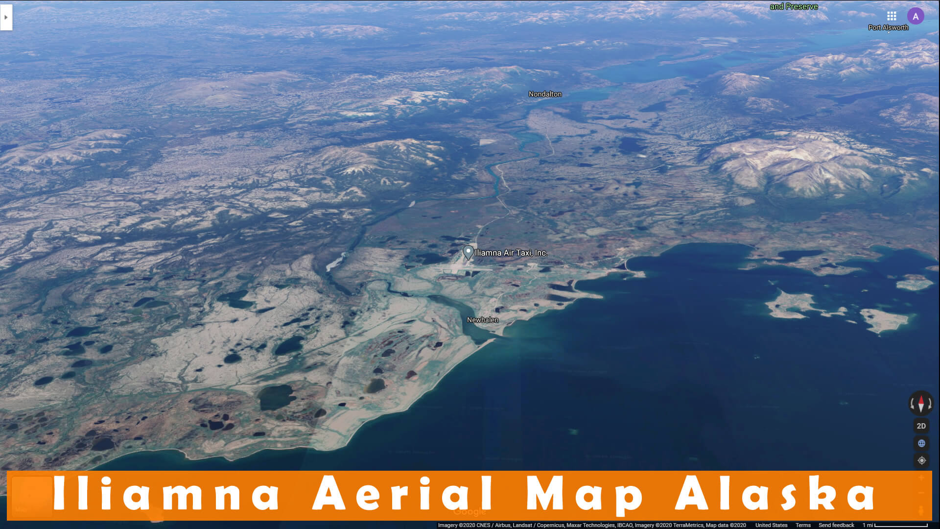 Iliamna Aerial Map Alaska